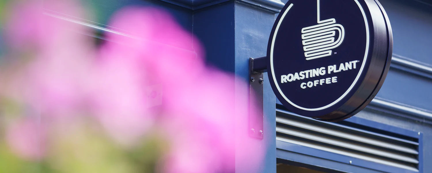 Our sign, with flowers in foreground